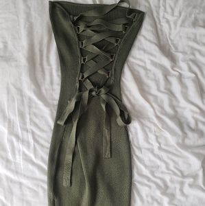 Strapless midi dress